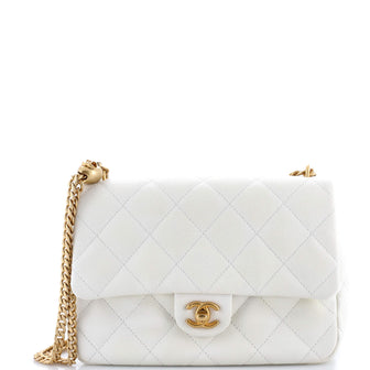 Chanel Sweet Heart Chain Flap Bag Quilted Caviar Medium