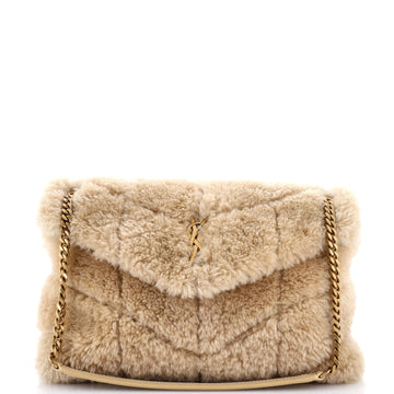 Saint Laurent Loulou Puffer Shoulder Bag Quilted Shearling Medium