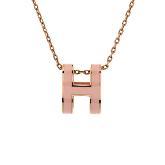 Hermes Pop H Pendant Chain Necklace Metal and Enamel