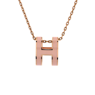 Hermes Pop H Pendant Chain Necklace Metal and Enamel