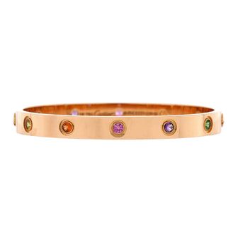 Cartier Love 10 Stone Bracelet 18K Rose Gold with Garnet, Amethyst and Sapphire
