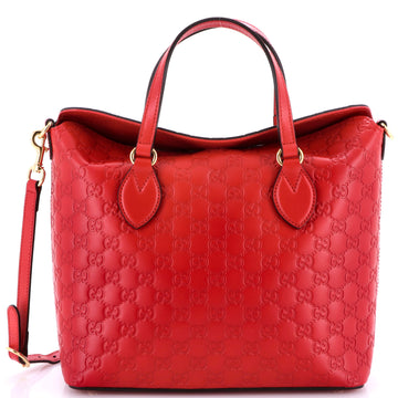 Gucci Signature Fold Over Tote Guccissima Leather Medium