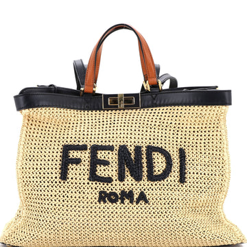 Fendi Peekaboo X-Tote Raffia Medium