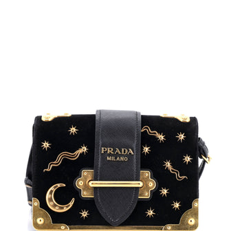 Prada Cahier Crossbody Bag Embellished Velvet Small
