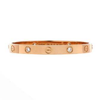 Cartier Love 4 Diamond Bracelet 18K Rose Gold with Diamonds