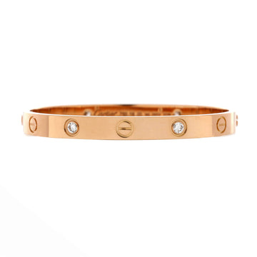 Cartier Love 4 Diamond Bracelet 18K Rose Gold with Diamonds