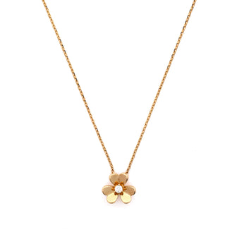 Van Cleef & Arpels Frivole Pendant Necklace 18K Yellow Gold and Diamond Mini