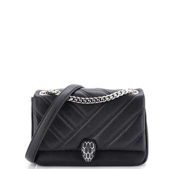 Bvlgari Serpenti Cabochon Shoulder Bag Diagonal Quilted Leather Small