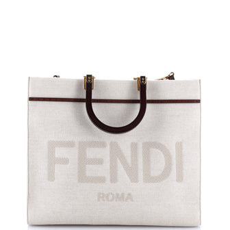 Fendi Sunshine Shopper Tote Canvas Medium