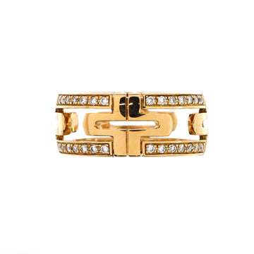 Bvlgari Parentesi Band Ring 18K Yellow Gold and Diamonds 8mm