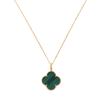 Van Cleef & Arpels Magic Alhambra Pendant Necklace 18K Yellow Gold and Malachite