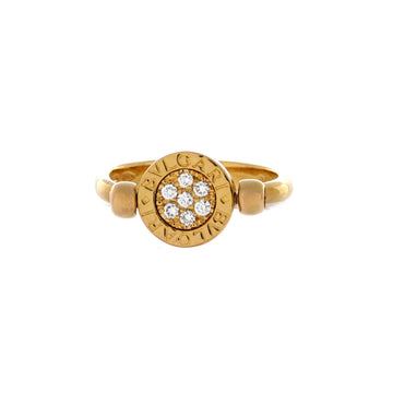 Bvlgari Bvlgari Bvlgari Flip Ring 18K Yellow Gold with Diamonds and 18K White Gold