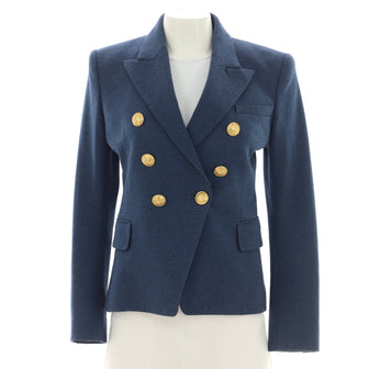 Balmain Women's Double Breasted Blazer Cotton Blend