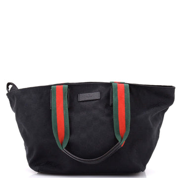 Gucci Web Zip Tote GG Canvas Large