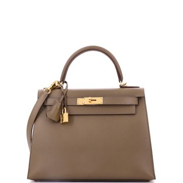 Hermes Kelly Handbag Brown Madame with Gold Hardware 28