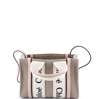 Chloe Woody Convertible Tote Canvas with Leather Mini