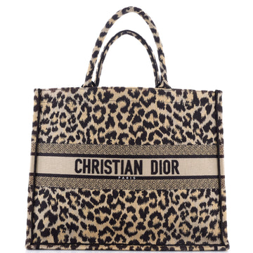 Christian Dior Book Tote Mizza Embroidered Canvas Large