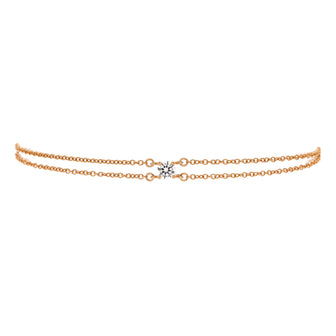 Tiffany & Co. Solitaire Double Chain Bracelet 18K Rose Gold and Diamond