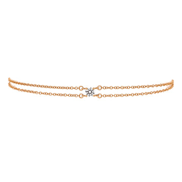 Tiffany & Co. Solitaire Double Chain Bracelet 18K Rose Gold and Diamond