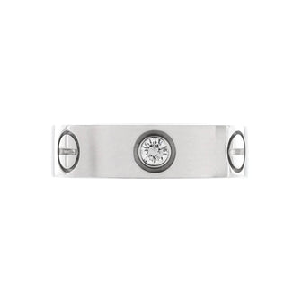 Cartier Love 3 Diamonds Band Ring 18K White Gold with Diamond