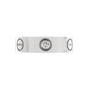 Cartier Love 3 Diamonds Band Ring 18K White Gold with Diamond