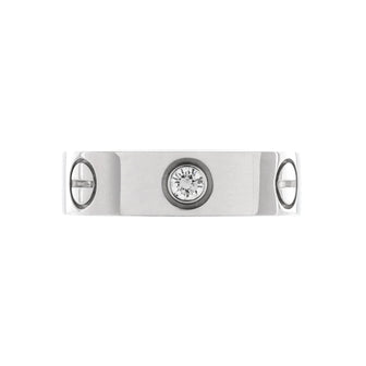 Cartier Love 3 Diamonds Band Ring 18K White Gold with Diamond
