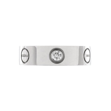 Cartier Love 3 Diamonds Band Ring 18K White Gold with Diamond