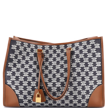Celine Horizontal Cabas Tote Triomphe Canvas