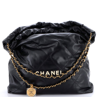 Chanel 22 Chain Hobo Quilted Calfskin Large