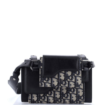 Christian Dior Elite Shoulder Pouch Oblique Canvas and Calfskin