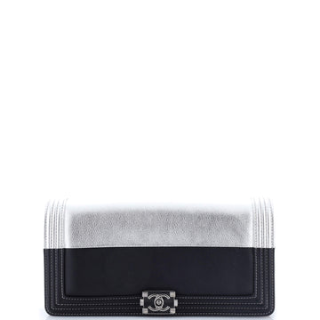 Chanel Bicolor Boy Flap Clutch Calfskin Small