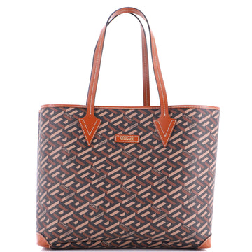 Versace Shopping Tote (Outlet) La Greca Signature Coated Canvas Medium
