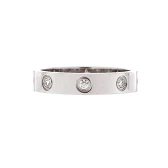 Cartier Love Wedding Band 8 Diamonds Ring 18K White Gold with Diamonds