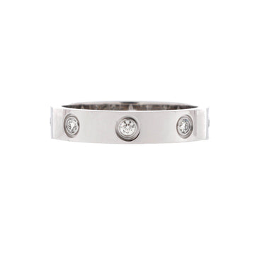 Cartier Love Wedding Band 8 Diamonds Ring 18K White Gold with Diamonds