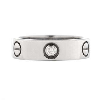 Cartier Love 3 Diamonds Band Ring 18K White Gold with Diamond