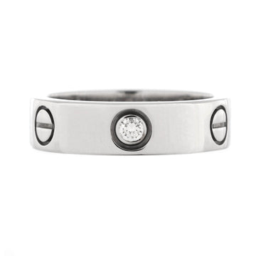 Cartier Love 3 Diamonds Band Ring 18K White Gold with Diamond