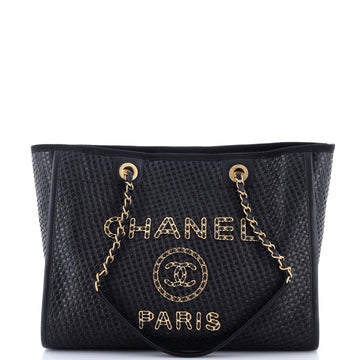 Chanel Deauville Tote Straw with Chain Detail Small