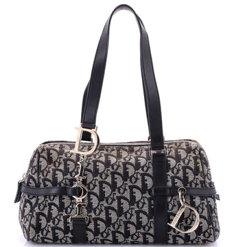 Christian Dior Vintage Trotter Zip Shoulder Bag Diorissimo Canvas Medium