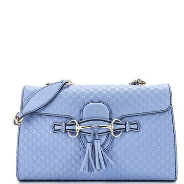 Gucci Emily Chain Flap Bag Microguccissima Leather Medium