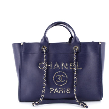 Chanel Deauville Tote Studded Caviar Medium