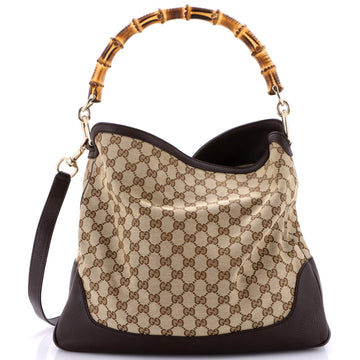 Gucci Diana Bamboo Shoulder Bag GG Canvas Medium