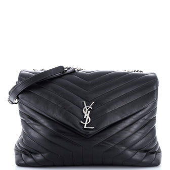 Saint Laurent Loulou Shoulder Bag Matelasse Chevron Leather Large