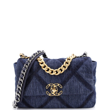 Chanel 19 Flap Bag Quilted Denim Medium