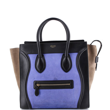 Celine Tricolor Luggage Bag Suede Mini