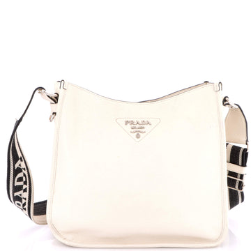 Prada Logo Strap Hobo Leather Medium