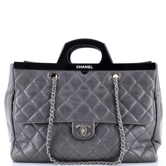 Chanel CC Delivery Tote Quilted Glazed Calfskin Large