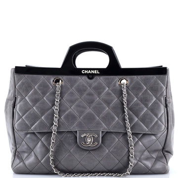 Chanel CC Delivery Tote Quilted Glazed Calfskin Large