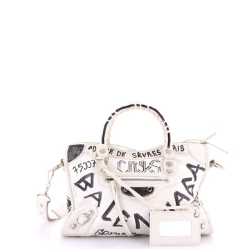 Balenciaga City Graffiti Classic Studs Bag Leather Small