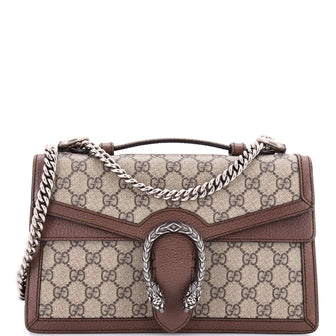 Gucci Dionysus Top Handle Chain Bag GG Coated Canvas Small