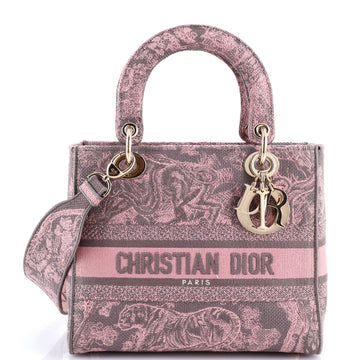 Christian Dior Toile de Jouy Lady D-Lite Bag Embroidered Canvas